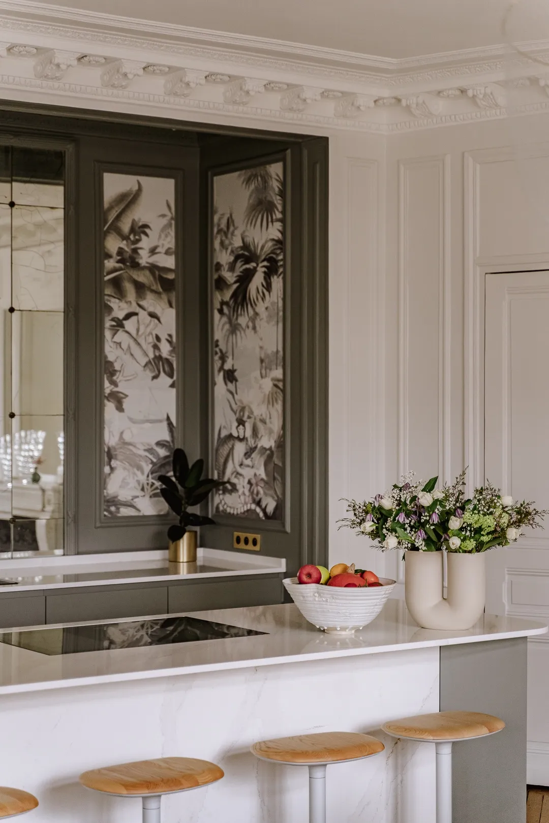 Détail de menuiserie restaurée