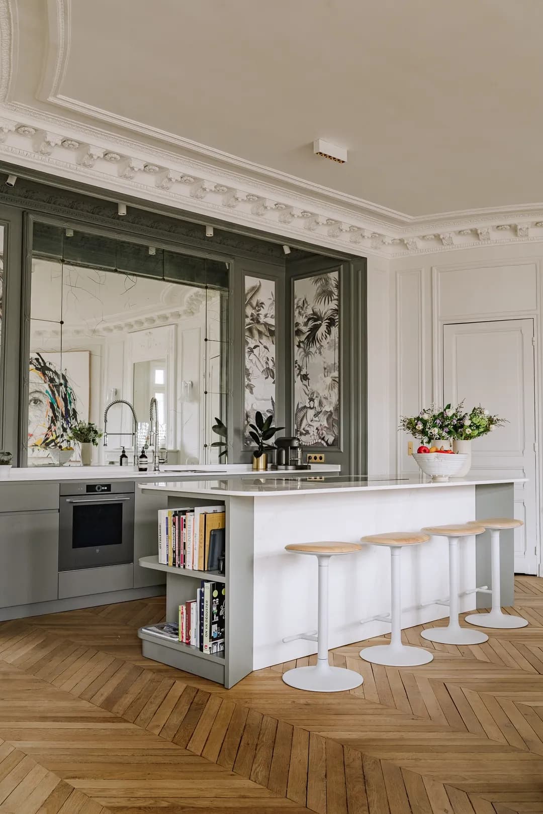 Vue rapprochée d’un décor mural